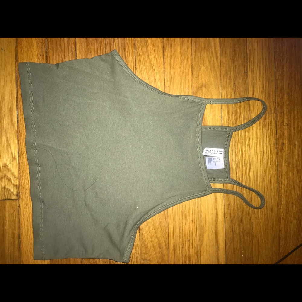 H&M army green halter crop top